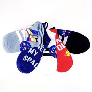 NASA Womens No Show Socks Space Science 5 Pairs Unique Fun Novelty Gift